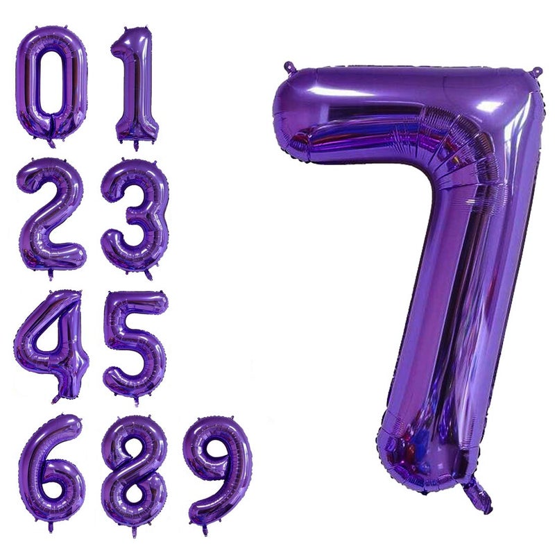 MoMo Balloon 40 Inch Jumbo Purple Number 7 Balloon Giant Balloons Prom Balloons Helium Foil Mylar Huge Number Balloons for Birthday Party Decorations/Wedding/Anniversary - Image 1